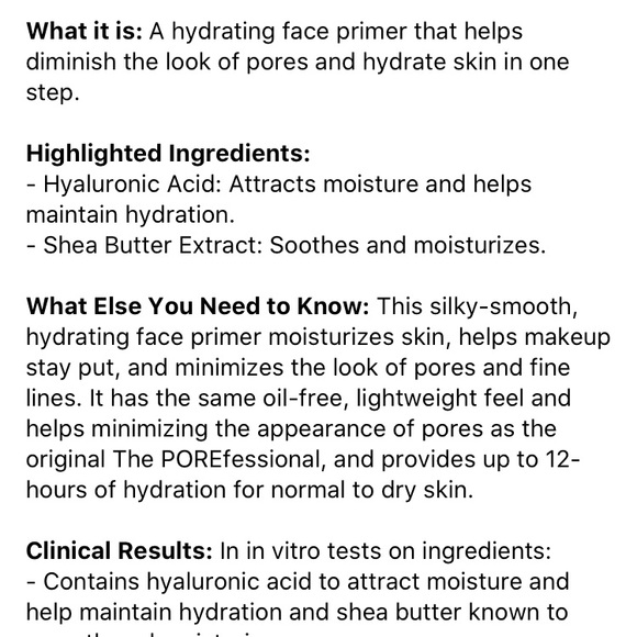 ✨Benefit Cosmetics✨ POREfessional Hydrate Primer - Picture 2 of 5
